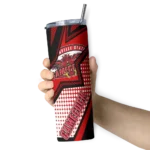 customized-jacksonville-state-gamecocks-web-stripes-red-white-skinny-tumbler-best-selling.webp
