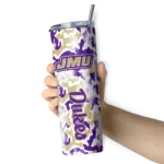 customized-james-madison-dukes-claw-marks-purple-white-skinny-tumbler-best-selling.webp