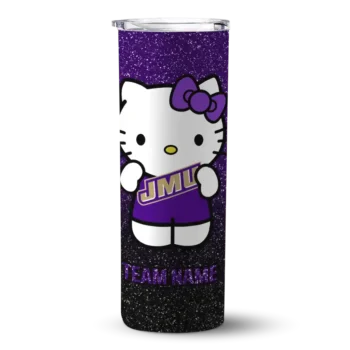Customized James Madison Dukes Hello Kitty Purple Black Skinny Tumbler