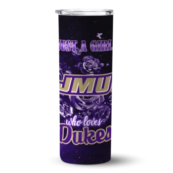 Customized James Madison Dukes Rose Romance Purple Black Skinny Tumbler