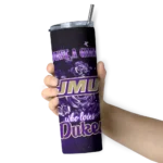 customized james madison dukes rose romance purple black skinny tumbler best selling 1 1.webp
