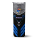 customized-kansas-jayhawks-hexagon-honeycomb-blue-black-skinny-tumbler-best-selling.webp