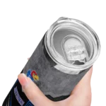 customized-kansas-jayhawks-hexagon-honeycomb-blue-black-skinny-tumbler-best-selling.webp