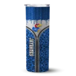 customized-kansas-jayhawks-sparkle-drip-blue-skinny-tumbler-best-selling.webp