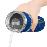 customized-kansas-jayhawks-sparkle-drip-blue-skinny-tumbler-best-selling.webp
