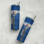 customized-kansas-jayhawks-sparkle-drip-blue-skinny-tumbler-best-selling.webp