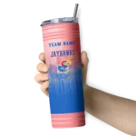customized-kansas-jayhawks-swirl-texture-blue-skinny-tumbler-best-selling-1.webp