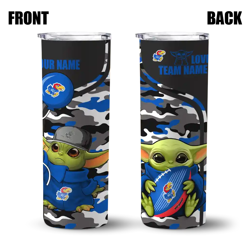 customized-kansas-jayhawks-yoda-camo-blue-black-skinny-tumbler-fashion-forward.webp
