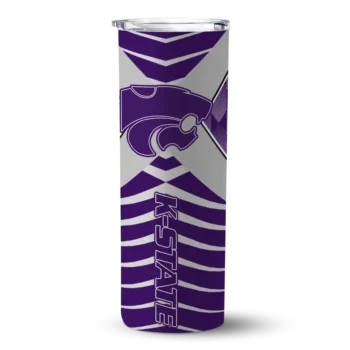 Customized Kansas State Wildcats Camo Texture Purple Skinny Tumbler