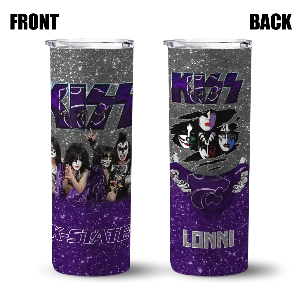 customized-kansas-state-wildcats-kiss-band-grey-skinny-tumbler-fashion-forward-1.webp