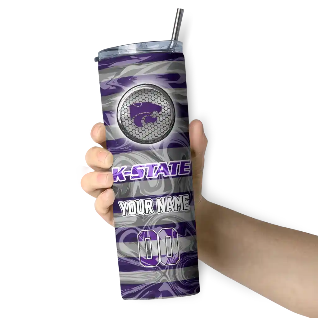 customized-kansas-state-wildcats-patterned-waves-purple-skinny-tumbler-premium-grade.webp