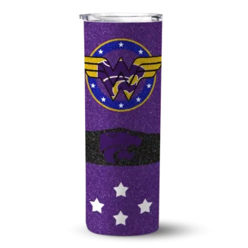 Customized Kansas State Wildcats Star Cluster Purple Skinny Tumbler