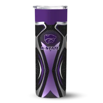 Customized Kansas State Wildcats Superman Emblem Purple Black Skinny Tumbler