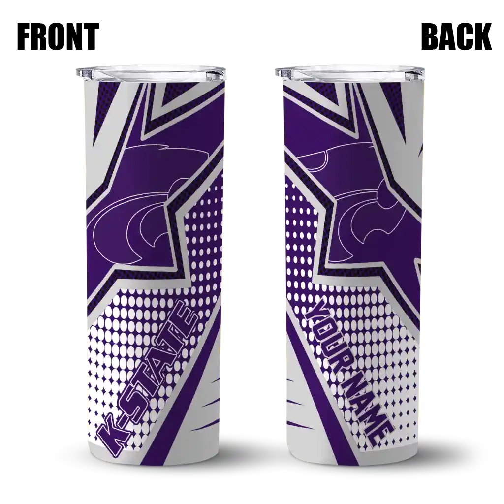 customized-kansas-state-wildcats-web-stripes-purple-white-skinny-tumbler-fashion-forward.webp