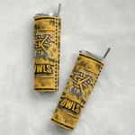 customized-kennesaw-state-owls-chevron-patch-gold-skinny-tumbler-best-selling.webp