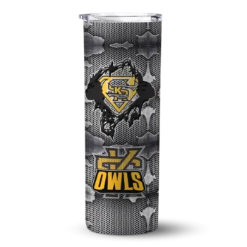 Customized Kennesaw State Owls Chevron V Gold Gray Skinny Tumbler