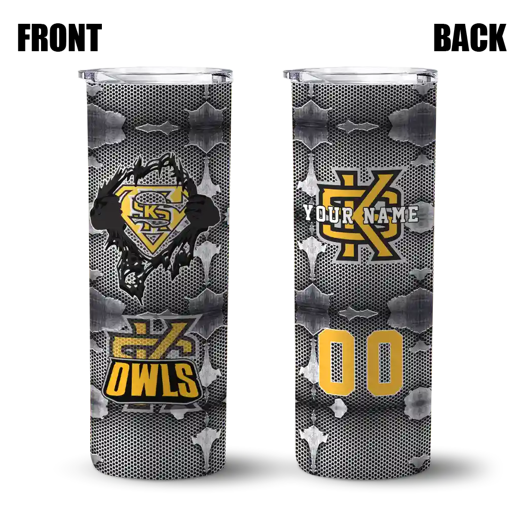 customized-kennesaw-state-owls-chevron-v-gold-gray-skinny-tumbler-fashion-forward.webp