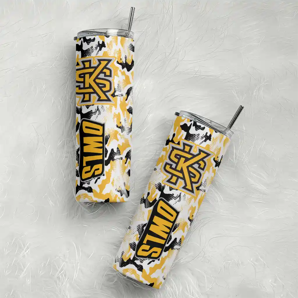 customized-kennesaw-state-owls-claw-marks-gold-white-skinny-tumbler-top-rated.webp