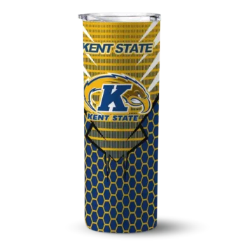 Customized Kent State Golden Flashes Chevron Stripes Navy Blue Skinny Tumbler