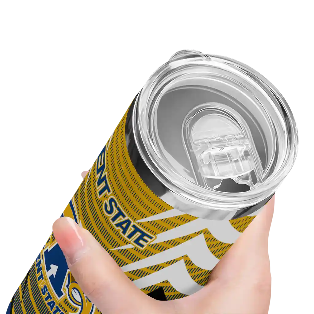 customized-kent-state-golden-flashes-chevron-stripes-navy-blue-skinny-tumbler-high-quality.webp