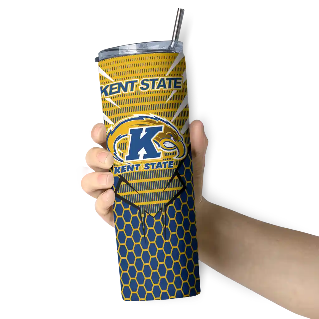 customized-kent-state-golden-flashes-chevron-stripes-navy-blue-skinny-tumbler-premium-grade.webp