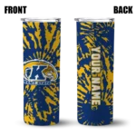 customized-kent-state-golden-flashes-metallic-grid-navy-blue-skinny-tumbler-best-selling.webp