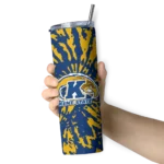 customized-kent-state-golden-flashes-metallic-grid-navy-blue-skinny-tumbler-best-selling.webp