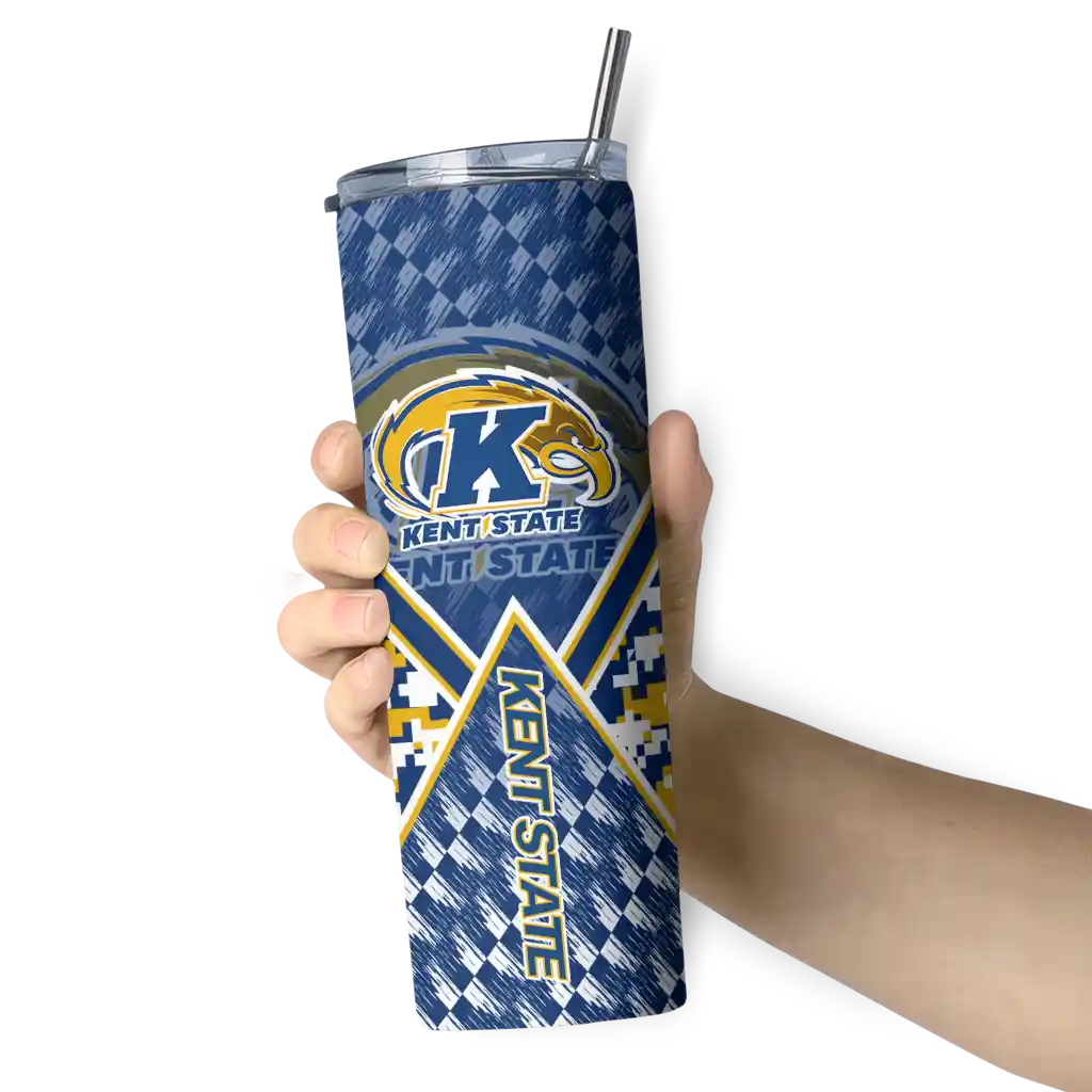 customized-kent-state-golden-flashes-monogram-burst-navy-blue-white-skinny-tumbler-premium-grade.webp