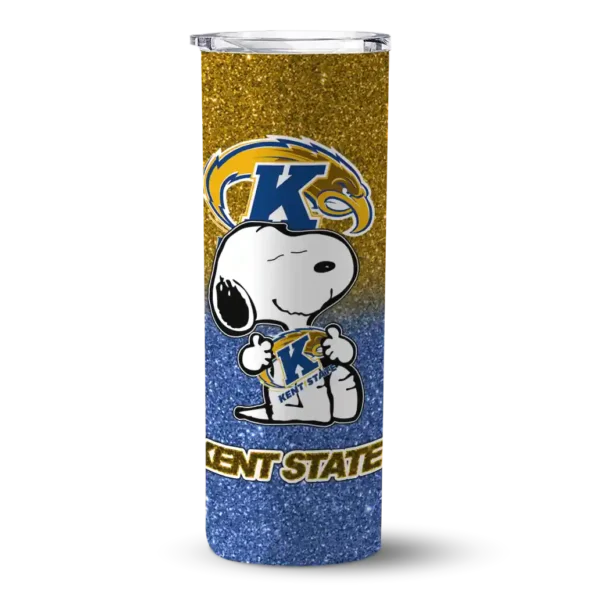customized kent state golden flashes snoopy attitude navy blue skinny tumbler best selling 1