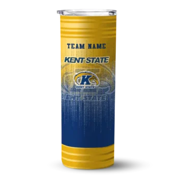 Customized Kent State Golden Flashes Swirl Texture Navy Blue Skinny Tumbler