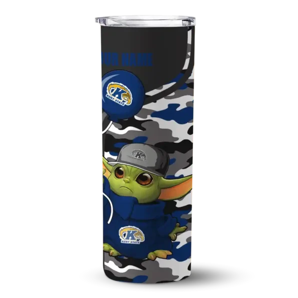 customized kent state golden flashes yoda camo navy blue black skinny tumbler best selling