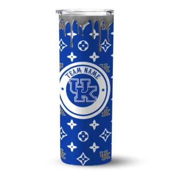 Customized Kentucky Wildcats Camo Streak Blue Skinny Tumbler