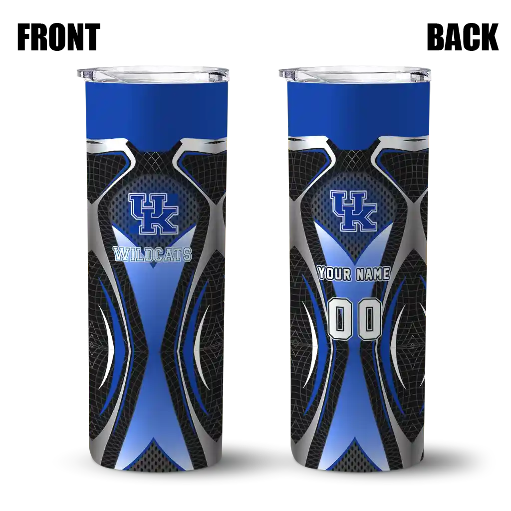 customized-kentucky-wildcats-superman-emblem-blue-black-skinny-tumbler-fashion-forward.webp