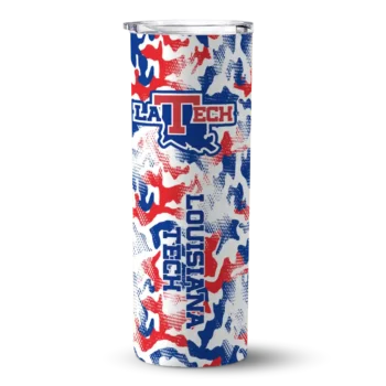 Customized LA Tech Claw Marks Blue White Skinny Tumbler