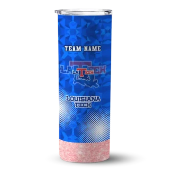 Customized LA Tech Starburst Tiles Blue Skinny Tumbler