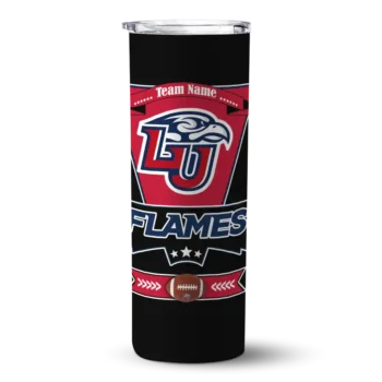 Customized Liberty Flames Helmet Belt Red Black Skinny Tumbler