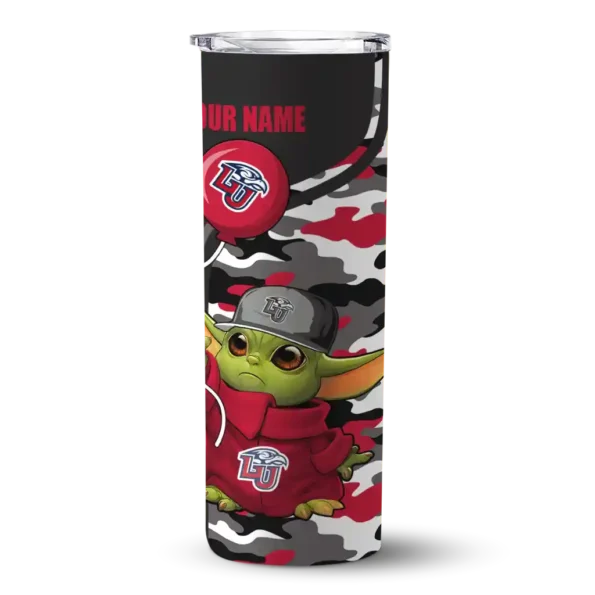 customized liberty flames yoda camo red black skinny tumbler best selling