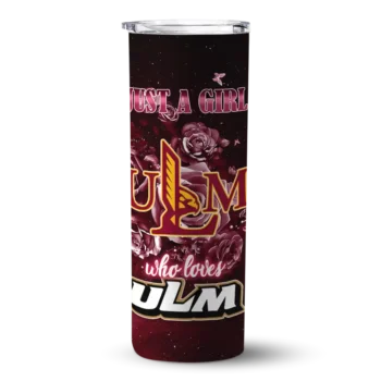 Customized Louisiana-Monroe Warhawks Rose Romance Red Black Skinny Tumbler