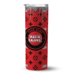 customized-louisiana-ragin-cajuns-camo-streak-red-skinny-tumbler-best-selling.webp