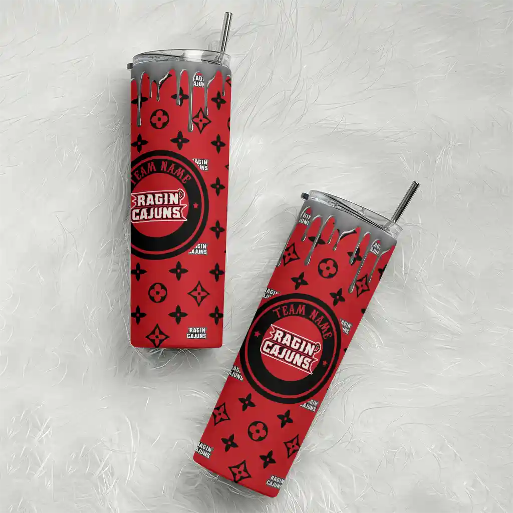 customized-louisiana-ragin-cajuns-camo-streak-red-skinny-tumbler-top-rated.webp