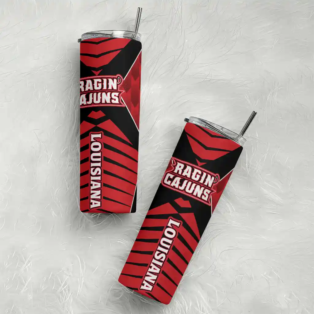 customized-louisiana-ragin-cajuns-camo-texture-red-skinny-tumbler-top-rated.webp