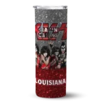 customized-louisiana-ragin-cajuns-kiss-band-black-skinny-tumbler-best-selling-1.webp