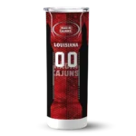 customized-louisiana-ragin-cajuns-stacked-diamond-red-skinny-tumbler-best-selling.webp