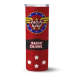 customized-louisiana-ragin-cajuns-star-cluster-red-skinny-tumbler-best-selling-1.webp