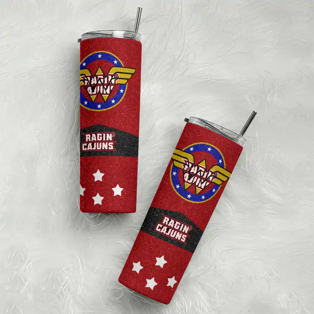 customized-louisiana-ragin-cajuns-star-cluster-red-skinny-tumbler-top-rated.webp
