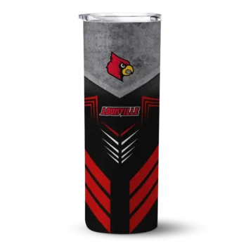 Customized Louisville Cardinals Hexagon Honeycomb Red Black Skinny Tumbler