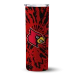 customized-louisville-cardinals-metallic-grid-red-skinny-tumbler-best-selling.webp