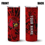 customized-louisville-cardinals-metallic-grid-red-skinny-tumbler-best-selling.webp