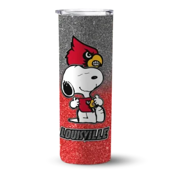 Customized Louisville Cardinals Snoopy Attitude Red Skinny Tumbler