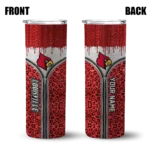 customized-louisville-cardinals-sparkle-drip-red-skinny-tumbler-best-selling.webp